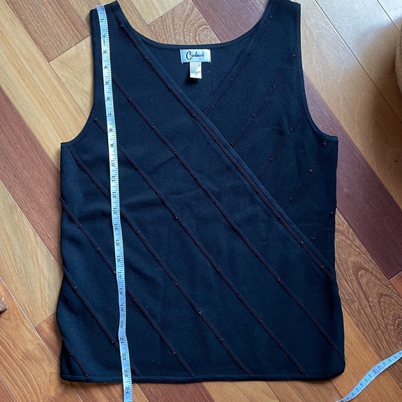 Carducci Black Knit Sleeveless Top with Beaded Detail, size Large - Picture 9 of 9